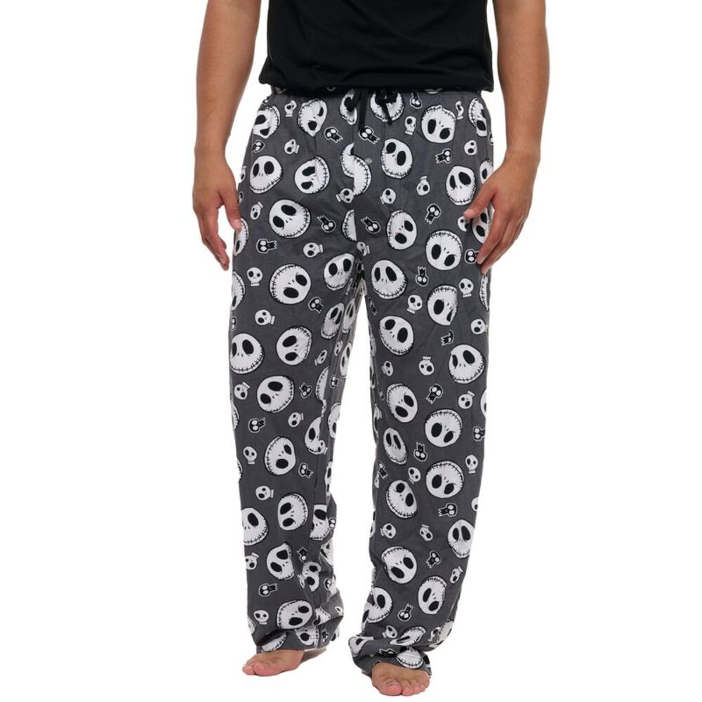 Men's Jack Skellington Pajama Pants Lounge Wear Nightmare Before Christmas Gray